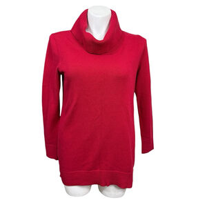 Chico’s Red Cowl Neck Sweater Long Sleeve Pullover Women’s Large